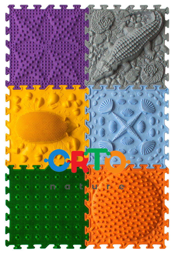 ORTO Nature Young Explorer Sensory Puzzle Playmats (25cmx25cm) Set of 6