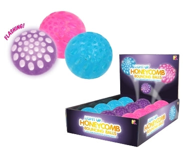 Set of 3 - Light Up Honeycomb Bounce Balls