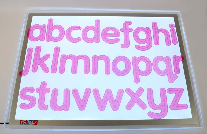 Pink Transparent Silishapes® Trace Alphabet - pk26