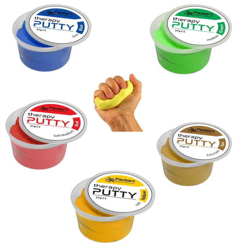 Pack of 5 Therapeutic Putty  (5 Colours - 5 Strengths)