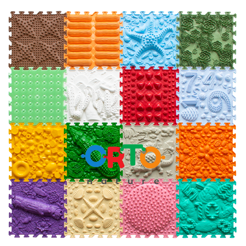 ORTO Nature Sensory Land Puzzle Playmats (25cmx25cm) Set of 16