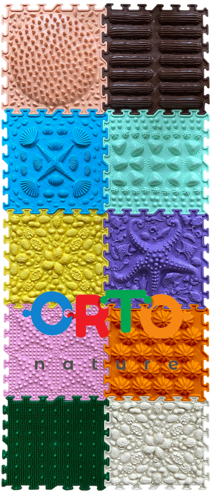 ORTO Nature Morning Miracle Sensory Puzzle Playmats (25cmx25cm) Set of 10