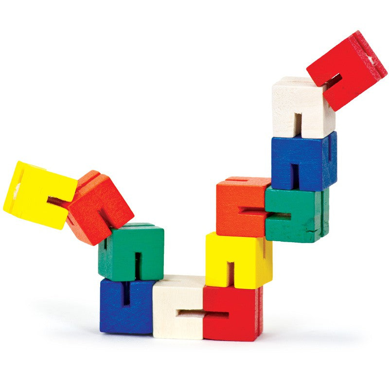Set of 4 - Wooden Twist n Lock Blocks Fidget Toy
